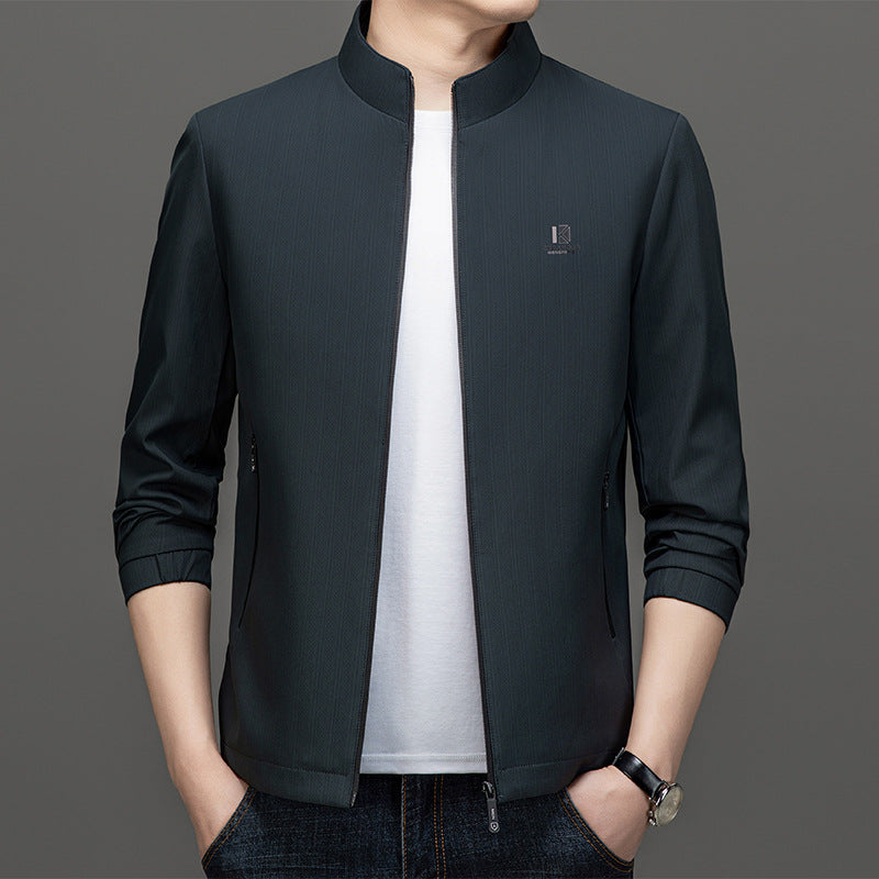 Men's Lightweight Utility Jacket with High Collar Mune Fashion
