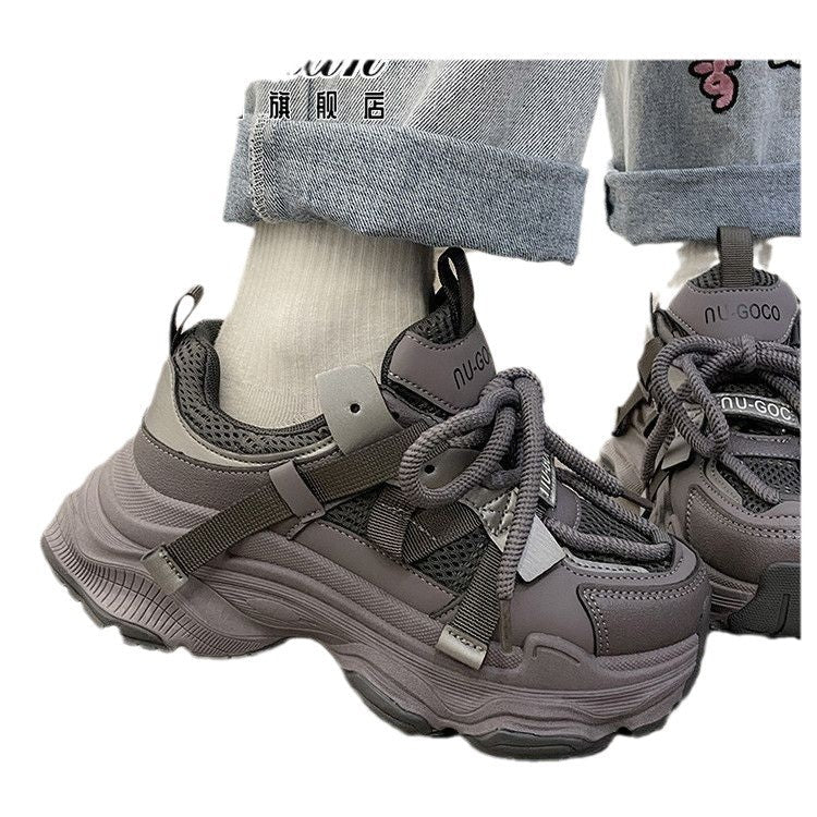 Women Sporty Chunky Sneakers with breathable mesh upper and innovative lacing system Mune Fashion