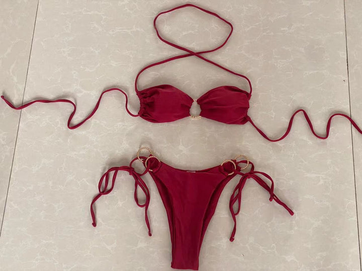 Women's bandeau bikini with decorative rings Mune Fashion