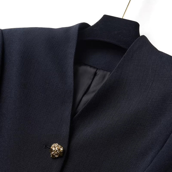 Women's Elegant Blazer with Golden Button Detail Mune Fashion
