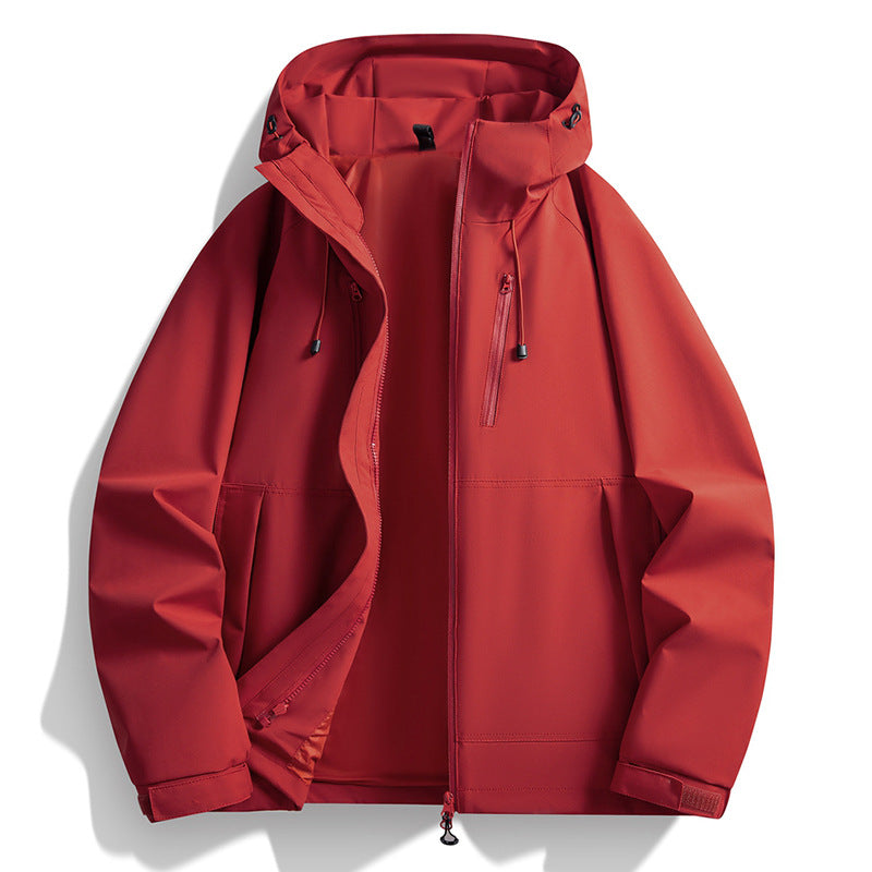 Men's softshell jacket with hood, windproof outer layer, adjustable hem & zippered pockets Mune Fashion