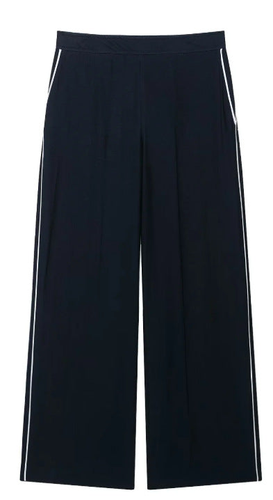 Women's High-Waisted Culotte Pants with Wide Leg and Decorative Waist Belt Mune Fashion