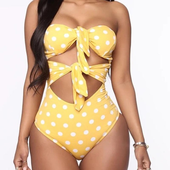Women One-Piece Swimsuit with Playful Knot Design and Cut-Outs Mune Fashion