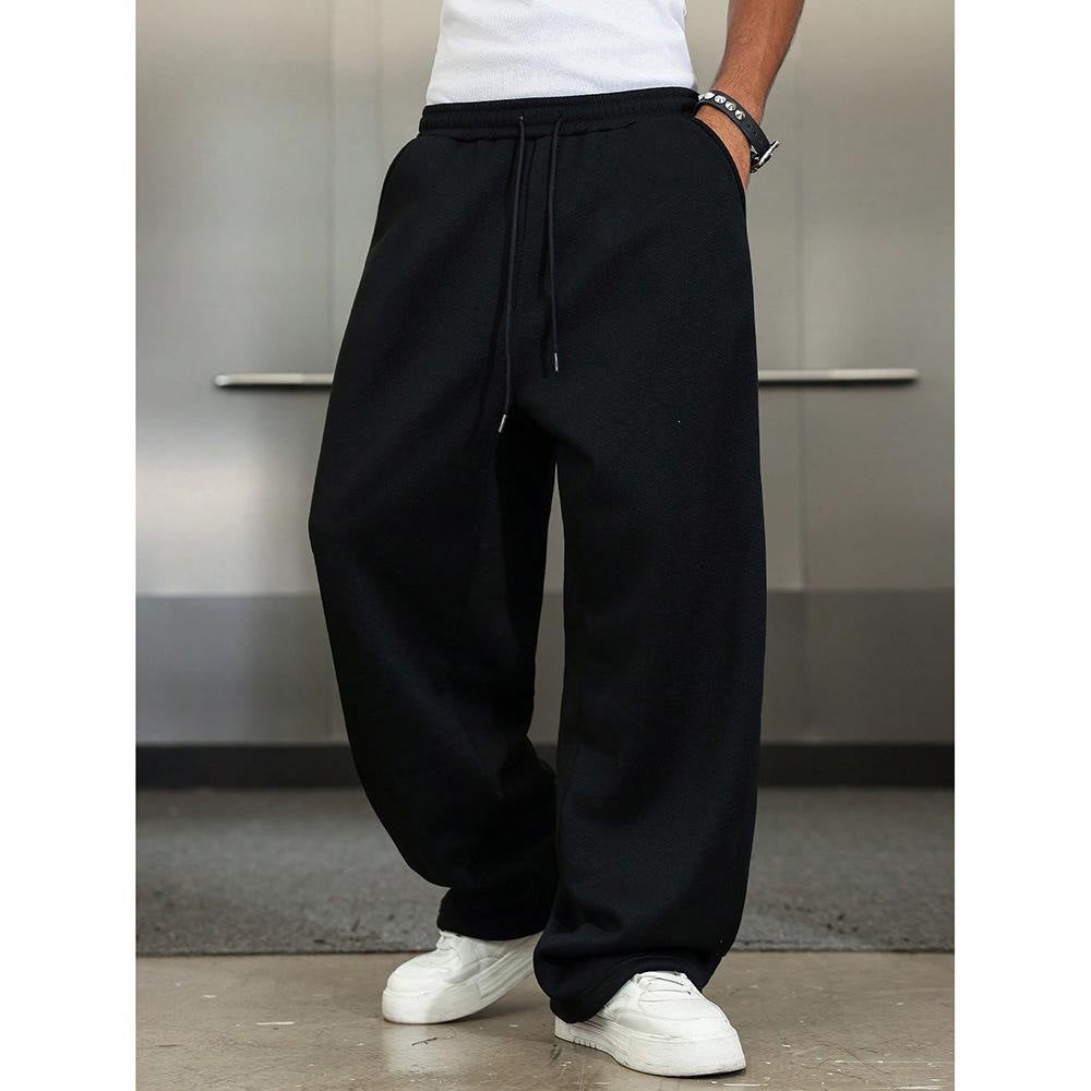 Men's wide Relax fleece pants with a deep crotch, elastic drawstring waistband, and casual side pockets Mune Fashion