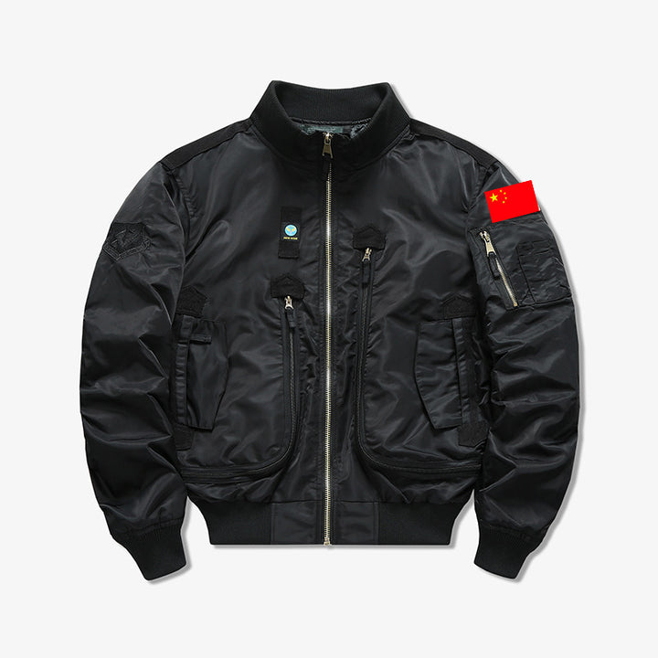 Men's Fashionable Bomber Jacket with Multiple Pockets Mune Fashion