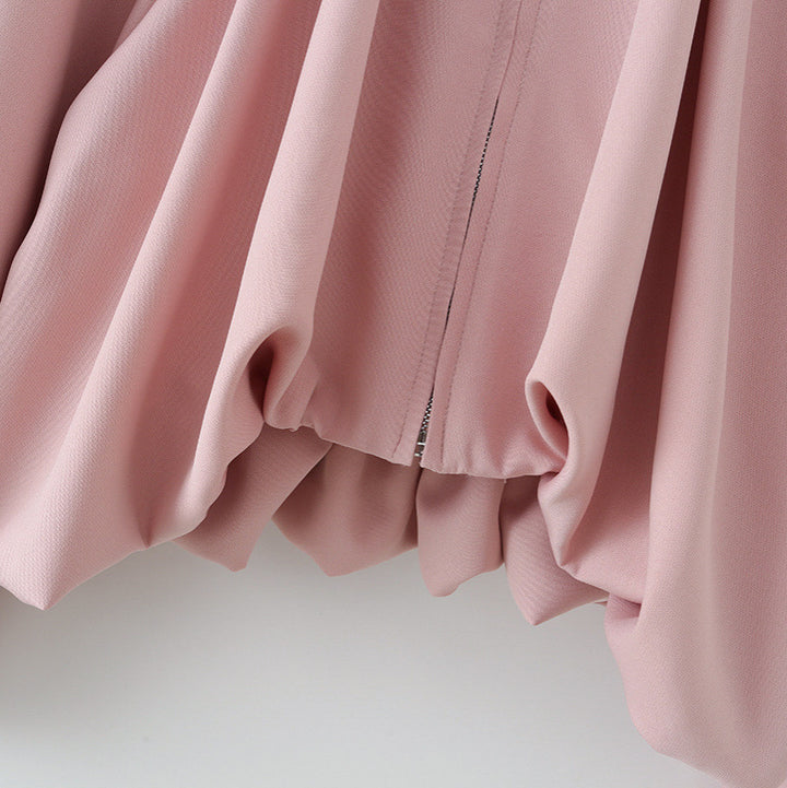 Women's short jacket with ruffled flounces, wide sleeves, and zipper Mune Fashion