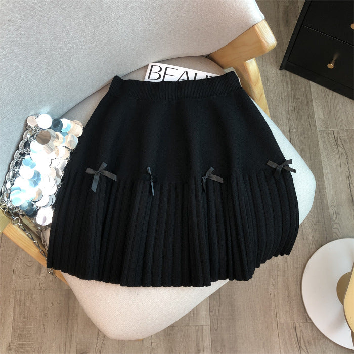 Women's Pleated Skirt with Decorative Bows Mune Fashion