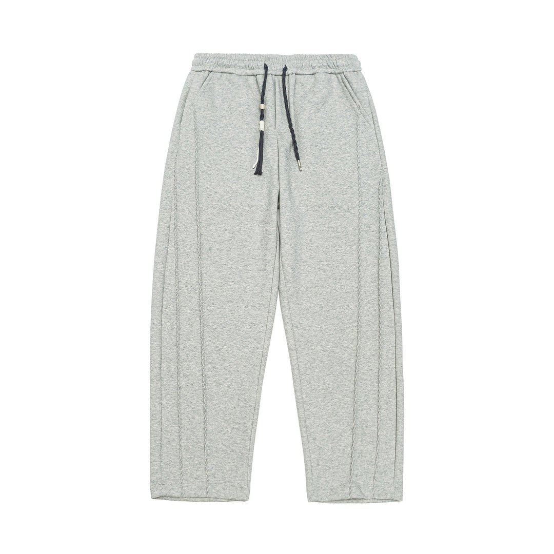 Women's Loose Cropped Sweatpants with Elastic Waistband and Applied Back Pocket Mune Fashion
