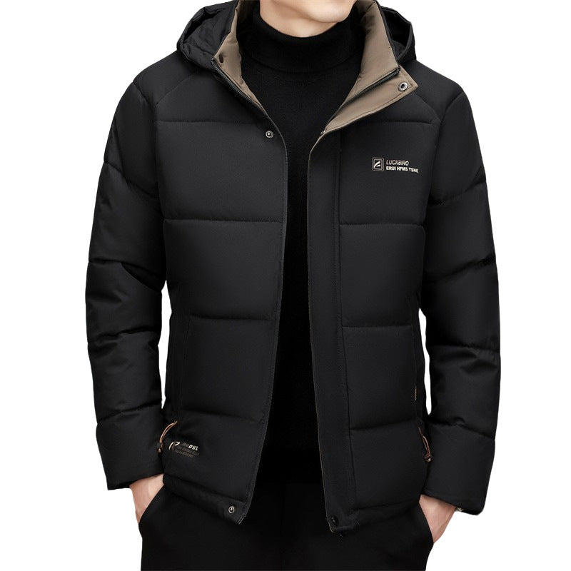 Men's padded stand-up collar jacket with water-repellent surface and zippered pockets Mune Fashion