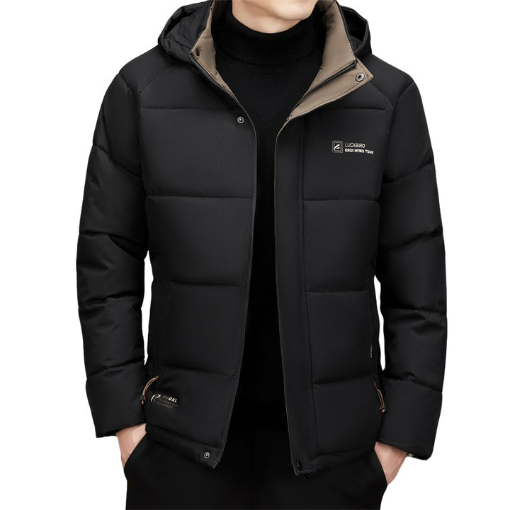 Men's padded stand-up collar jacket with water-repellent surface and zippered pockets Mune Fashion