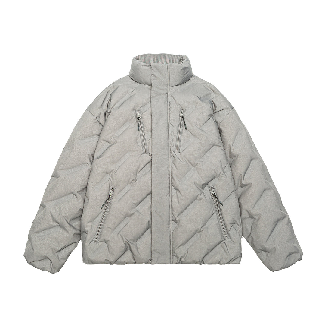 Unisex Padded Oversized Quilted Jacket with High Stand-Up Collar Mune Fashion