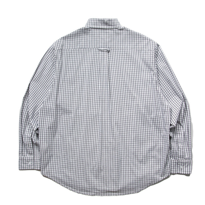 Men's Oversized Checked Shirt in Boxy Cut with Button-Down Collar and Curved Hem Mune Fashion