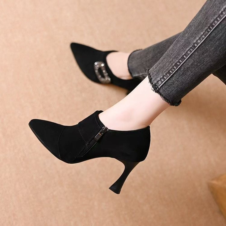 Ladies Elegant Ankle Boots with Glitter Accents Mune Fashion