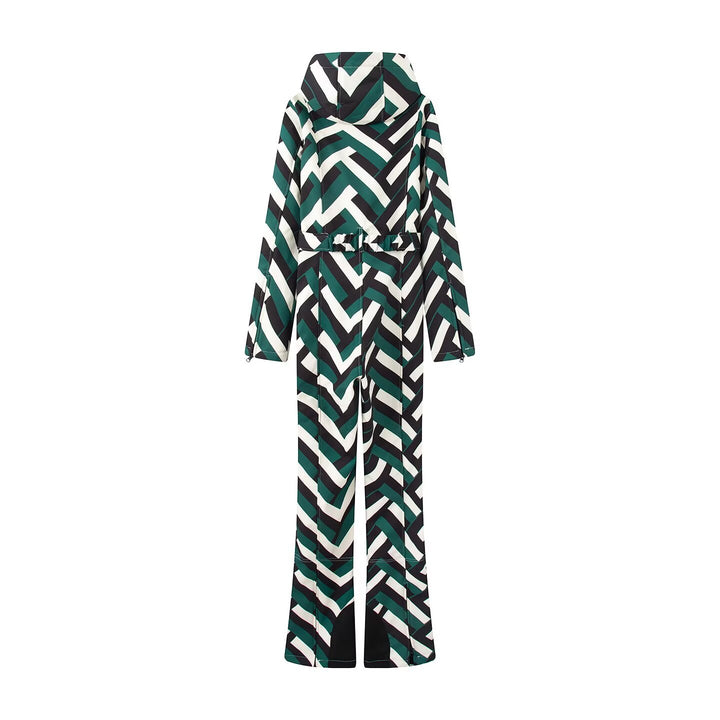 Women's overall with hood, tailored tie belt and wide flared legs Mune Fashion