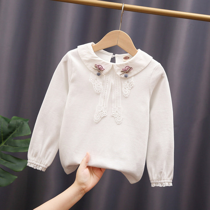 Ladies elegant blouse with lace appliqués Mune Fashion