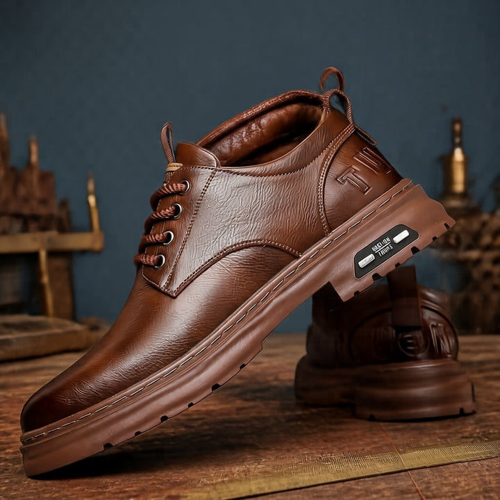 Men's Robust and Elegant Leather Lace-Up Shoes Mune Fashion