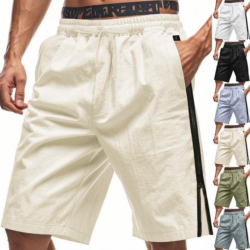 Men's lightweight training shorts with elastic drawstring waistband, side ventilation zippers, and slash pockets Mune Fashion