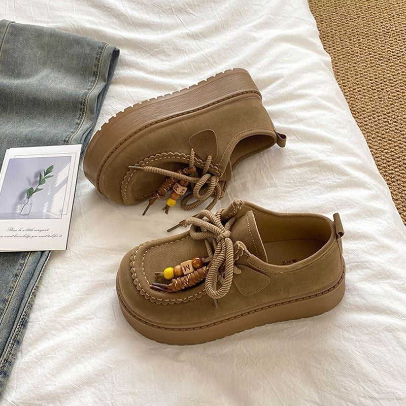 Women Platform Sneakers with Casual Suede Upper Mune Fashion