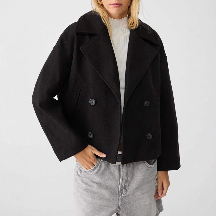 Women's Fashion Short Jacket with Double Button Placket