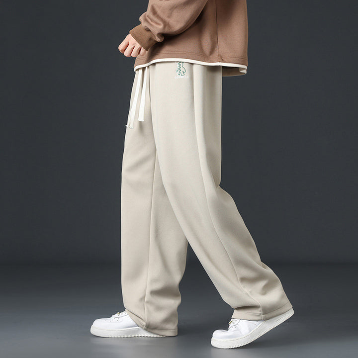 Men's Comfortable Sports Pants with Side Contrast Inserts