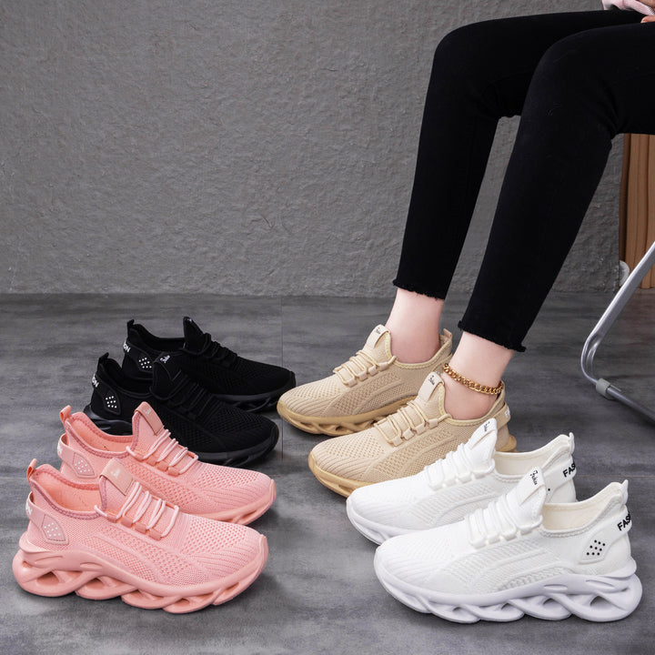 Women nan breathable knit-fit running sneakers with sculptural air channel platform sole Mune Fashion