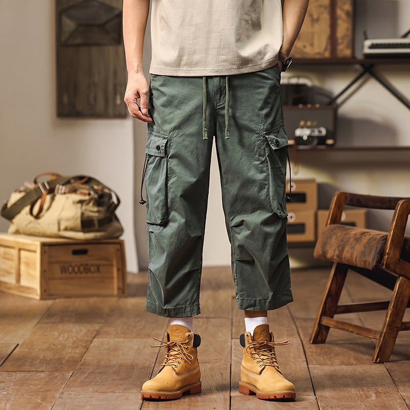 Herren 3/4-Trekking-Cargohose mit elastischem Bund, Tunnelzug und variabler Taschenorganisation Mune Fashion