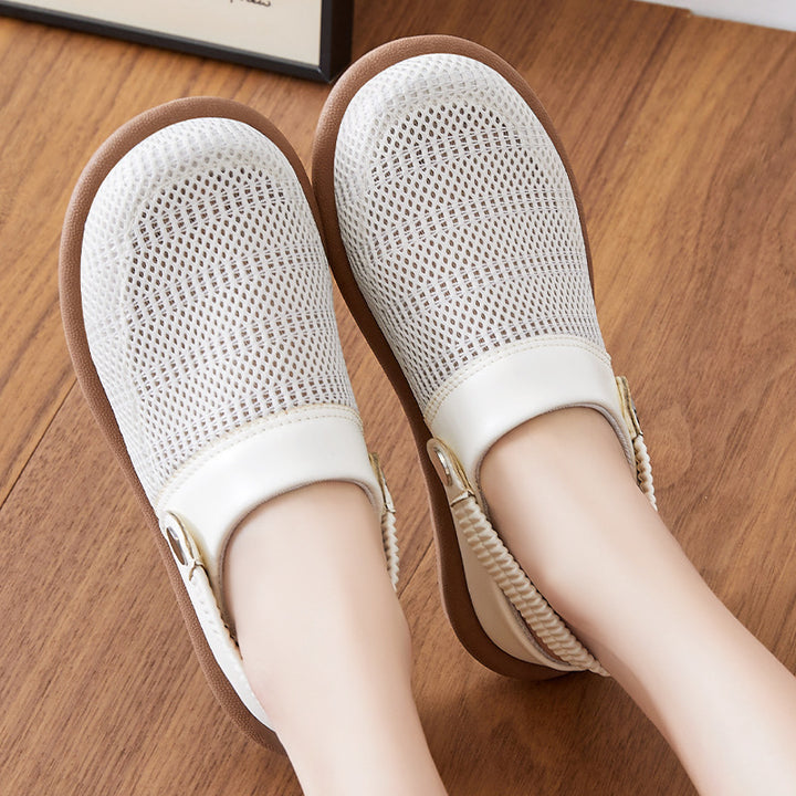 Women’s breathable mesh fabric clog slippers with elastic heel strap and cushioning EVA sole Mune Fashion