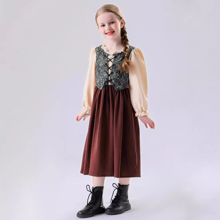 Unisex children's vest in vintage brocade style with floral jacquard pattern Mune Fashion