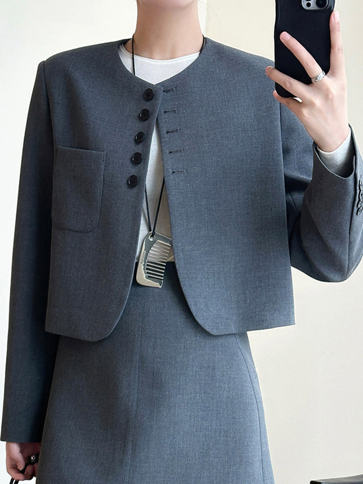 Women's Fashion Blazer Jacket with Short Sleeves Mune Fashion
