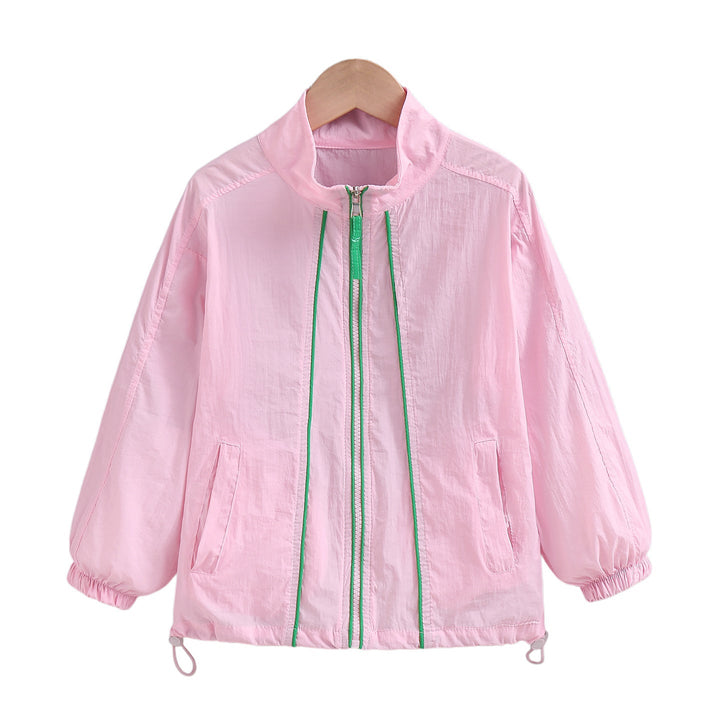 Ladies' lightweight transitional jacket with high collar, drawstring, elastic cuffs, and zipper Mune Fashion