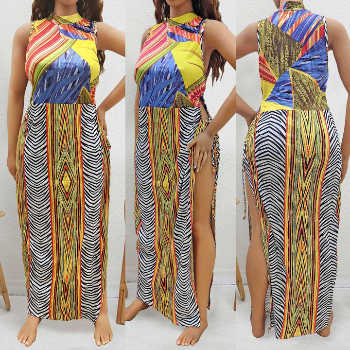 Women's Maxi Dress with Cheerful Pattern Mune Fashion