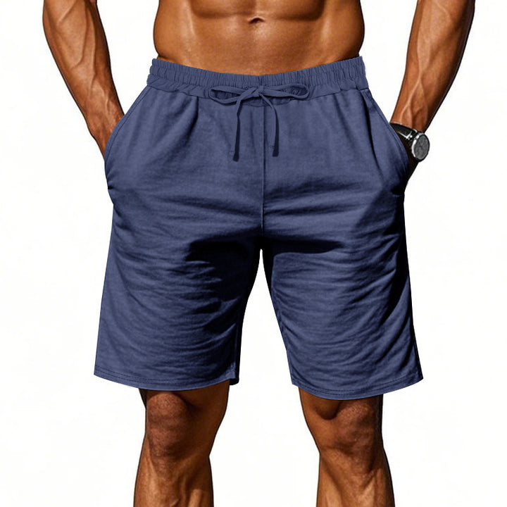 Men's casual cotton blend leisure shorts with elastic waistband and side pockets Mune Fashion