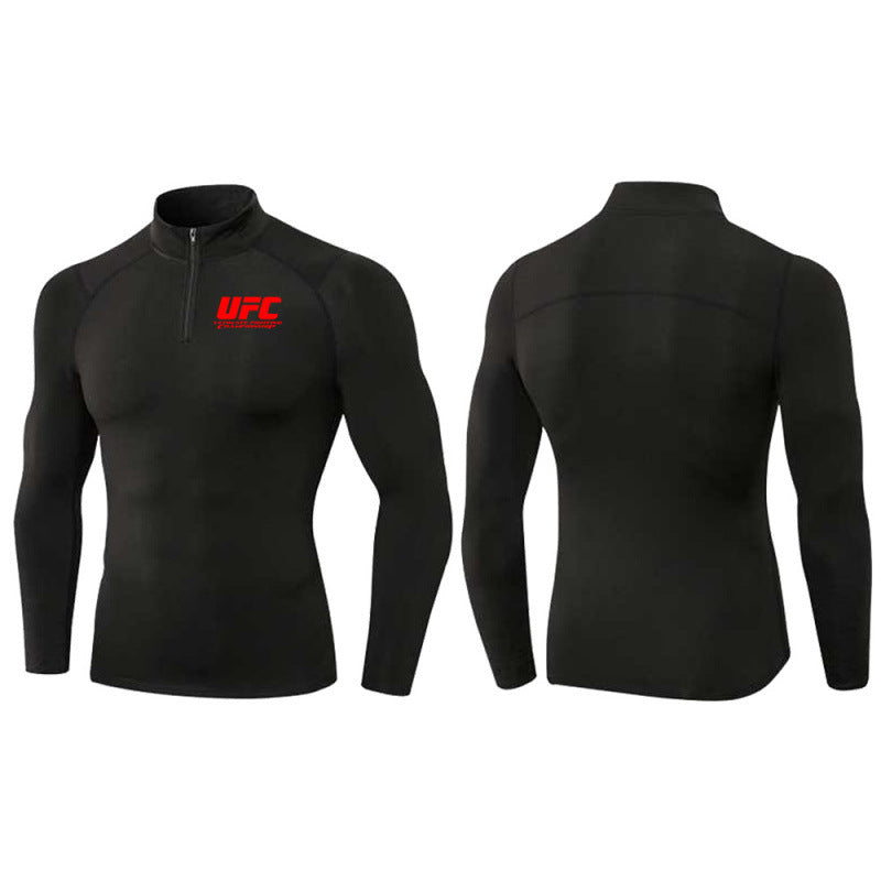 Men's tight-fitting compression shirt with short zipper and long sleeves Mune Fashion