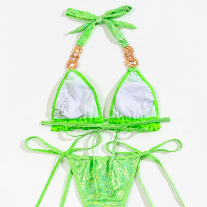 Women’s triangle bikini with glittering details and gathers Mune Fashion
