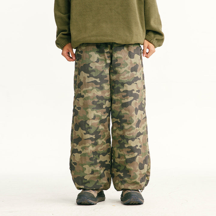 Men's loose-fitting ripstop leisure pants with camouflage pattern and elastic drawstring waistband Mune Fashion