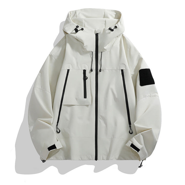 Men's Technical Outdoor Jacket with Adjustable Hood Design and Multifunctional Pockets Mune