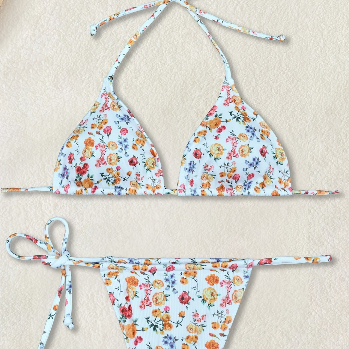 Ladies Floral Pattern Bikini Mune Fashion