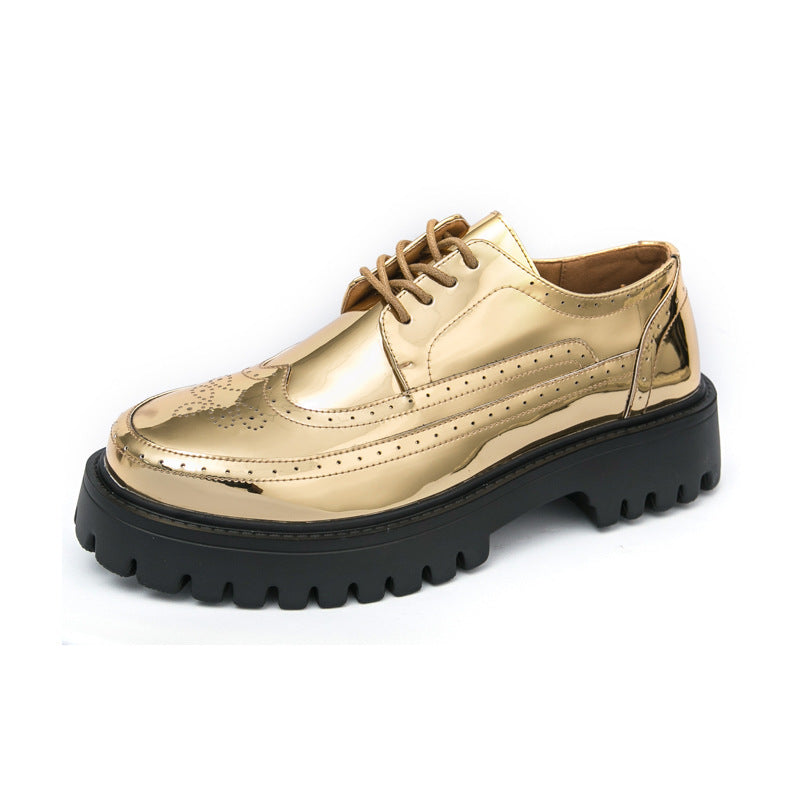 Women’s Platform Brogue Derby with distinctive profile sole and patent leather look Mune Fashion