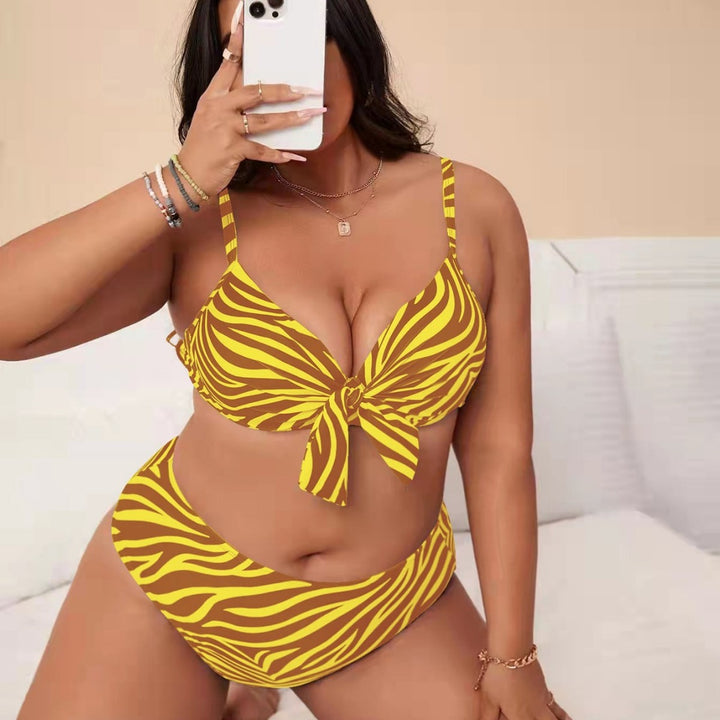 Women's Two-Piece Bikini Set with Playful Zebra Design Mune Fashion
