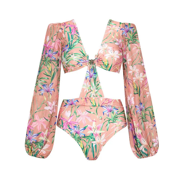 Women's bikini set with elegant, long transparent sleeves Mune Fashion
