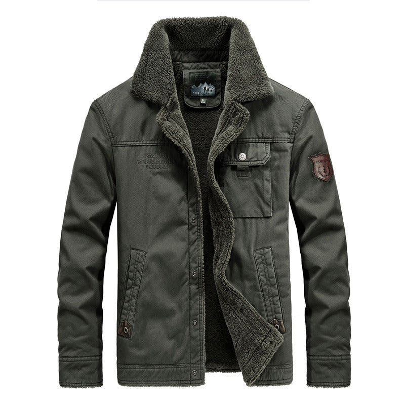 Men's Robustly Crafted Canvas Blouson Jacket with Full Sherpa Lining and Utility Pockets Mune Fashion