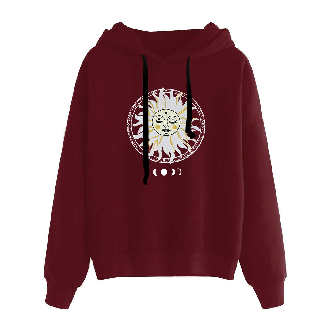 Women's casual oversized hoodie with heart and paw print, drawstring and ribbed cuffs Mune Fashion