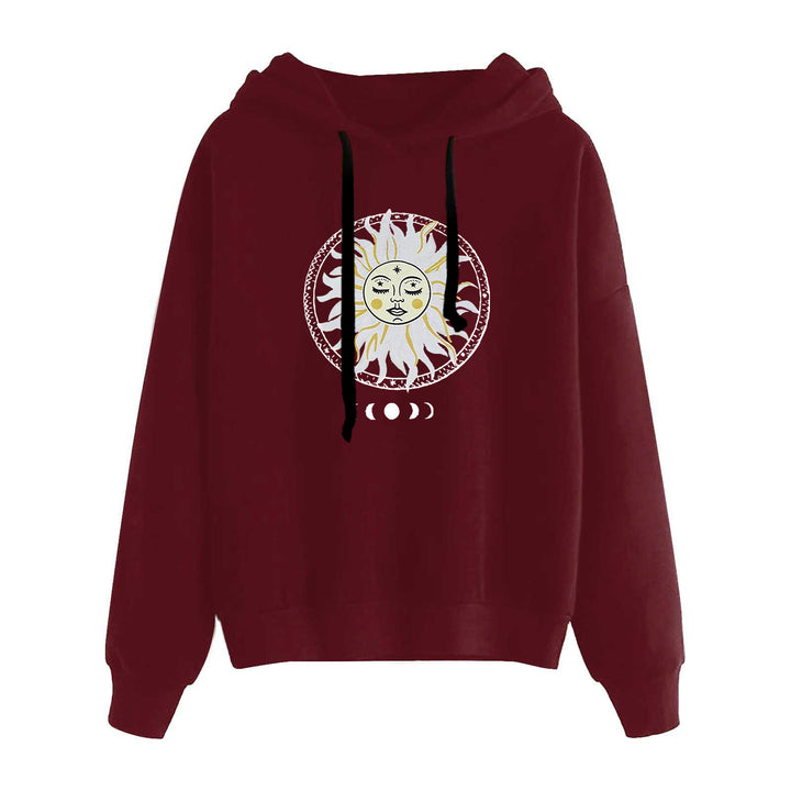 Women's casual oversized hoodie with heart and paw print, drawstring and ribbed cuffs Mune Fashion