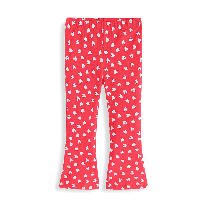 Girls Flare Leggings with Cute Heart Print Mune Fashion