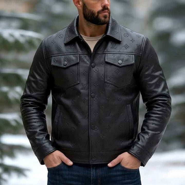 Men's Elegant Leather Jacket Mune Fashion