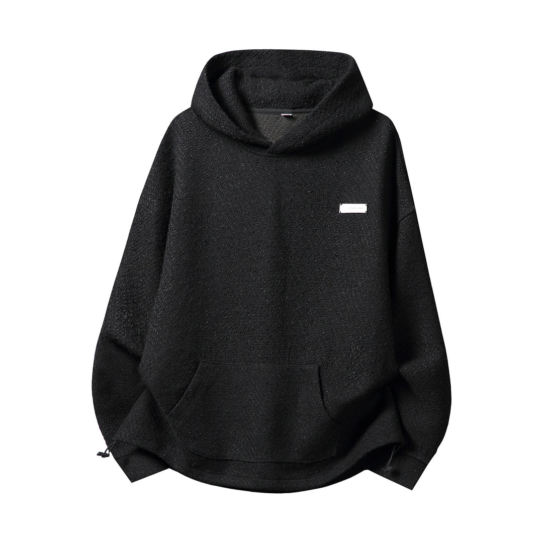 Unisex Oversized Hoodie with High Cowl Neck and Two-Tone Texture Mune Fashion