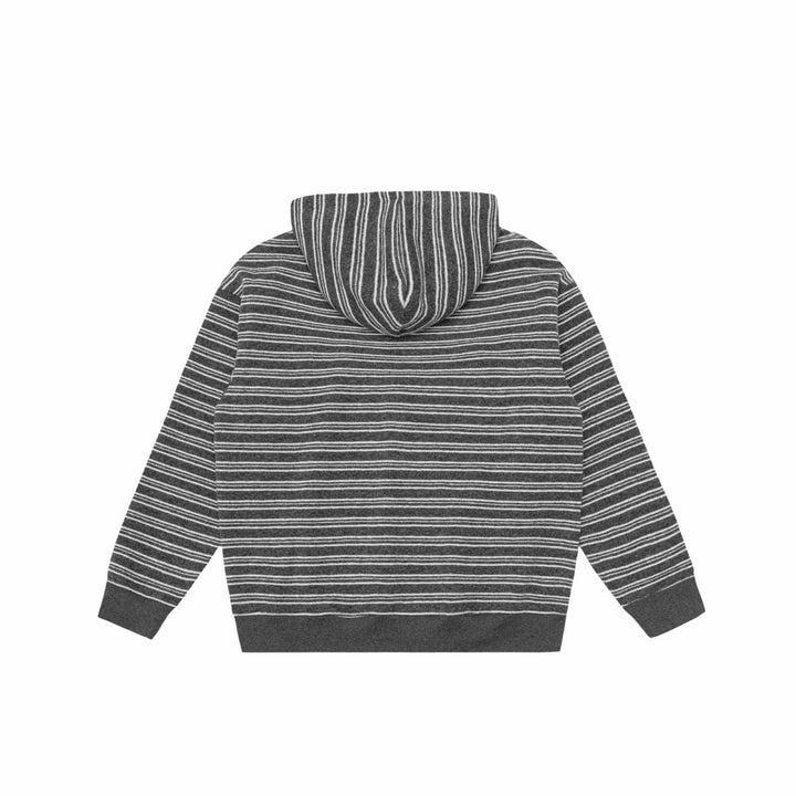 Unisex Striped Hoodie with Half Zipper and Kangaroo Pocket Mune Fashion
