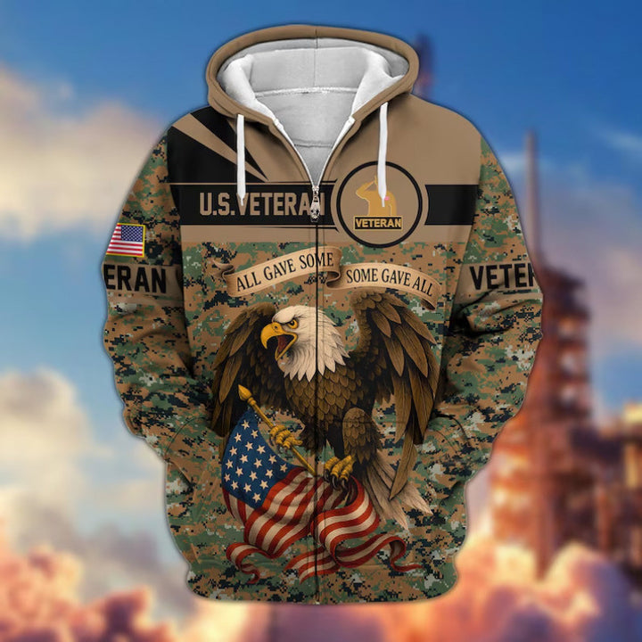 Men's hoodie with American veteran motif Mune Fashion