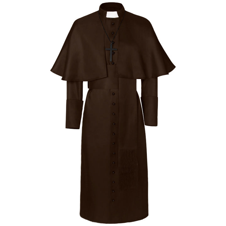 Ladies nan elegant maxicape coat with tiered shoulder capes and stand-up collar Mune Fashion