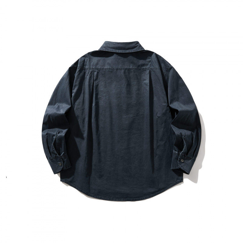 Unisex Oversize-Denim-Shirt Jacket with boxy silhouette, chest pocket and rounded hem Mune Fashion